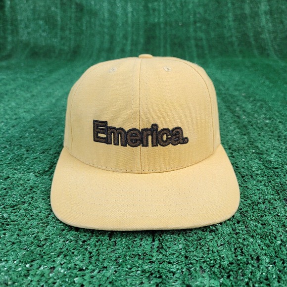 Vintage Emerica Hat Cap Adult Adjustable Yellow Snapback Spellout Skateboard - Picture 2 of 13